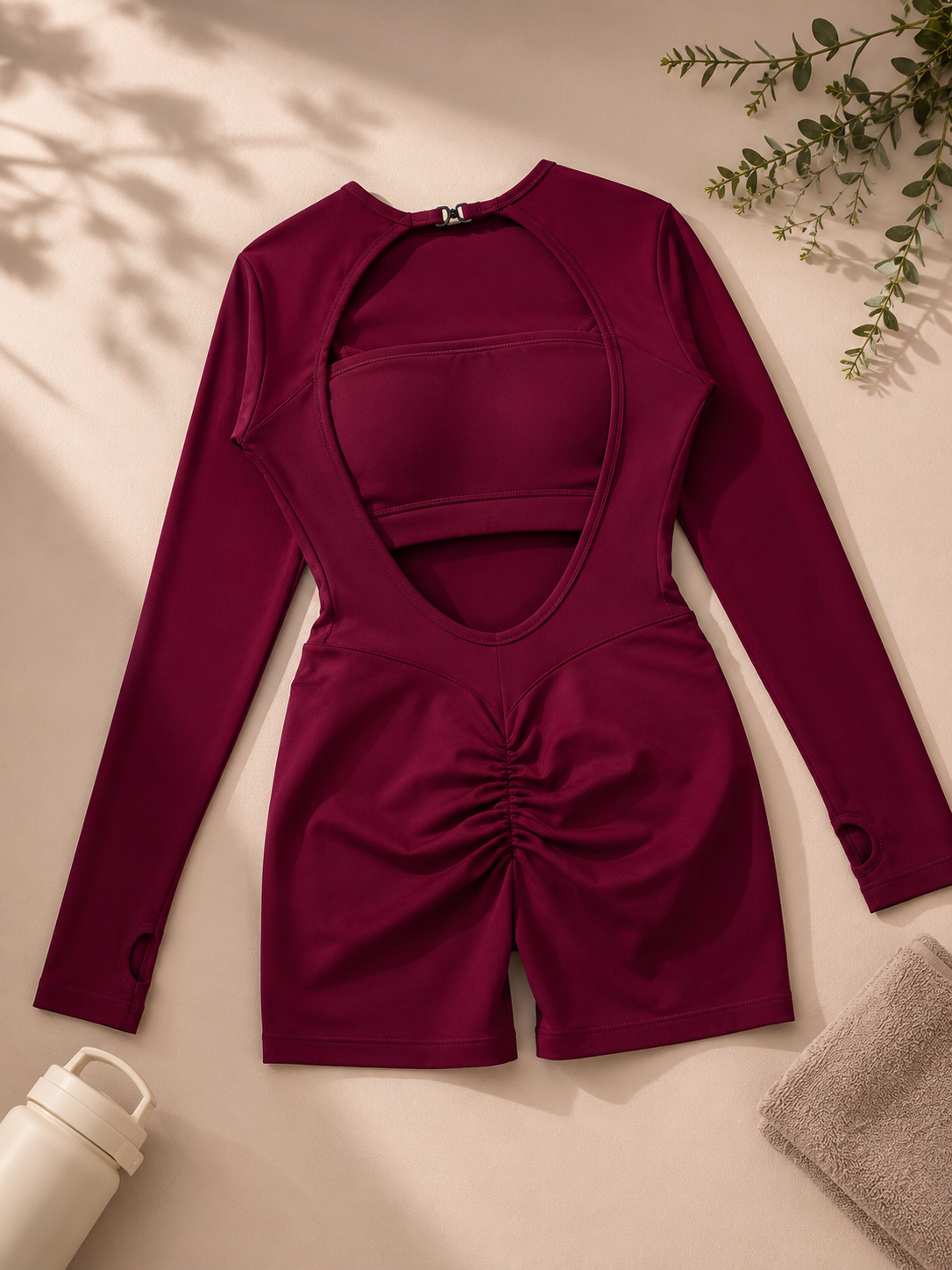 Novaé sculpt open back playsuit